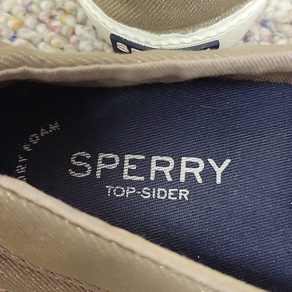 Sperry Cruise 2 Gold Glitter Boat Shoes women's 6.5 Fabric - Picture 6 of 7